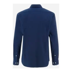 Regular Fit blaues Poloshirt mit großem Logo