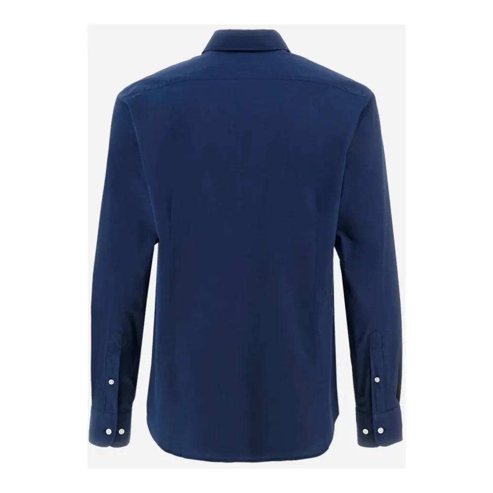 Regular Fit blaues Poloshirt mit großem Logo
