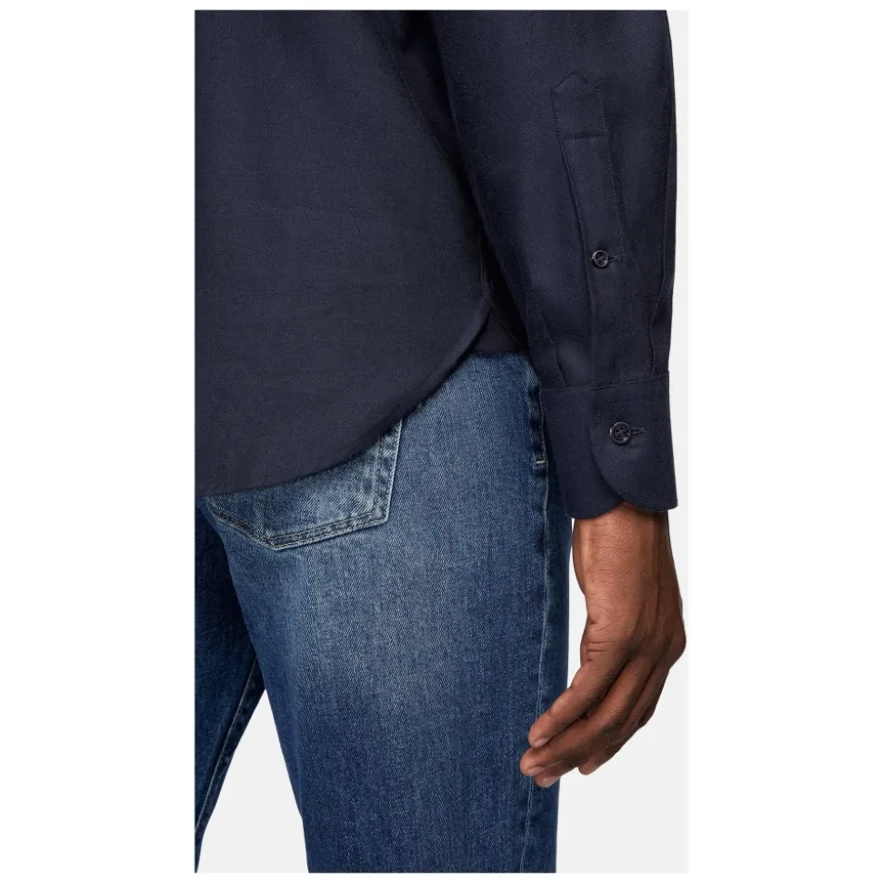 Regular Fit Tencel-Baumwoll-Flanellhemd