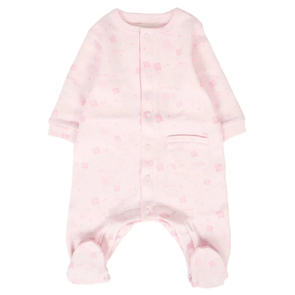 Rosa Babygrow mit 4G Motiv