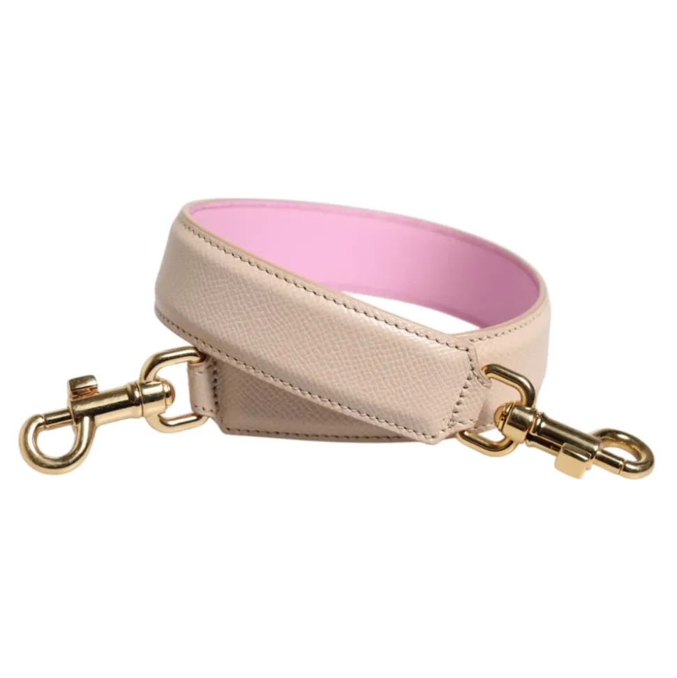 Rosa Beige Leder Handtasche Schulterriemen