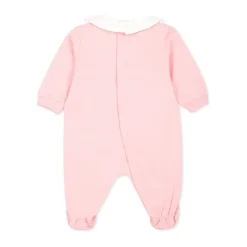 Rosa Fleece-Strampler mit Teddybär
