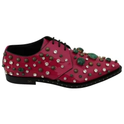 Rosa Kristall Lederkleid Brogue Schuhe