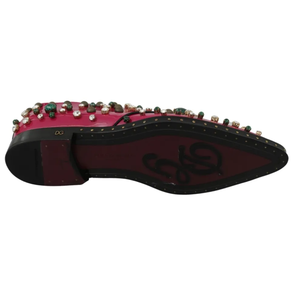Rosa Kristall Lederkleid Brogue Schuhe