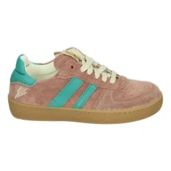 Rosa Leder- und Wildledermädchenschuhe