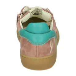 Rosa Leder- und Wildledermädchenschuhe