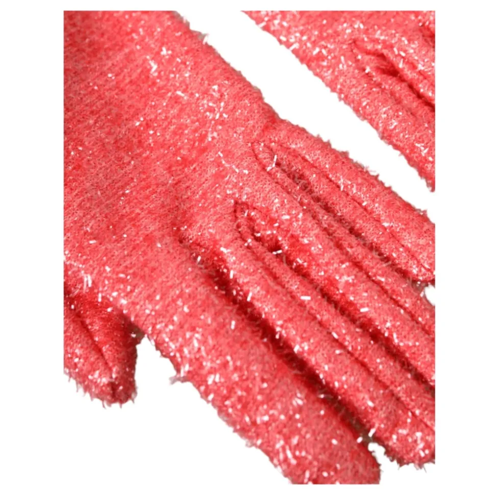 Rosa Lurex Arm Länge Handschuhe
