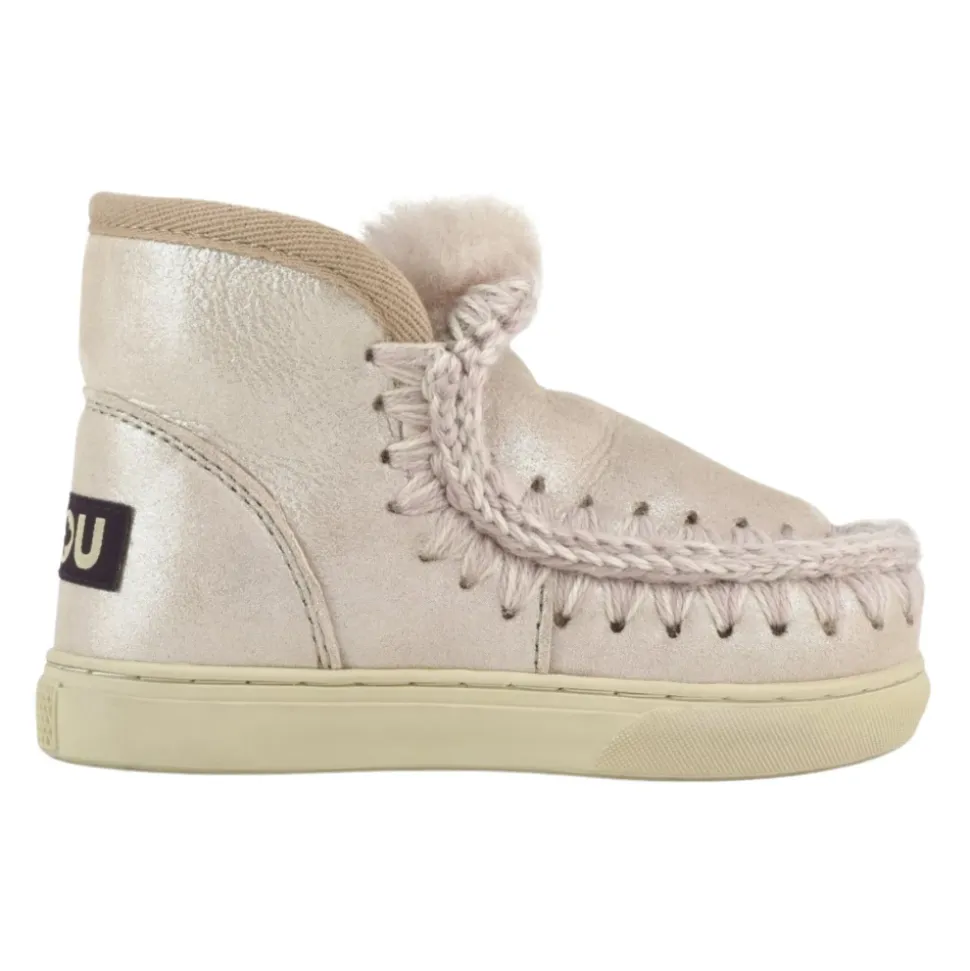 Rosa Lurex Kinder Slip-On Sneakers