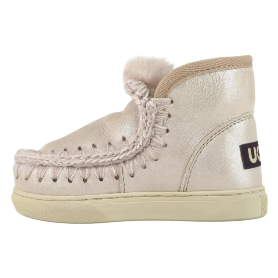 Rosa Lurex Kinder Slip-On Sneakers