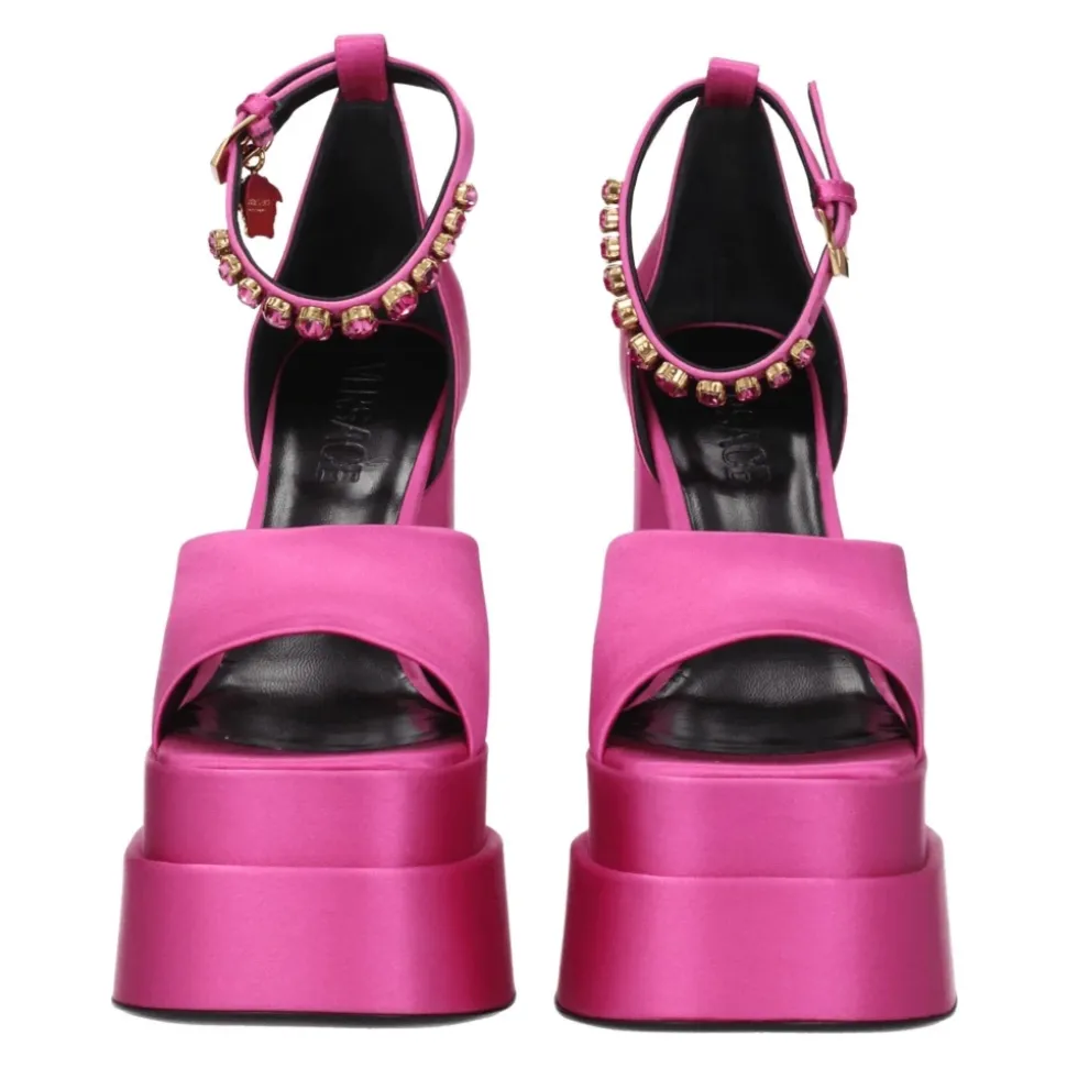 Rosa Satin Strass Sandalen