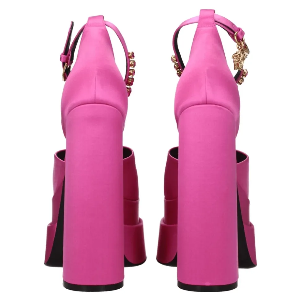 Rosa Satin Strass Sandalen