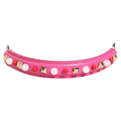 Rosa Verzierte Lederhandtasche Griff