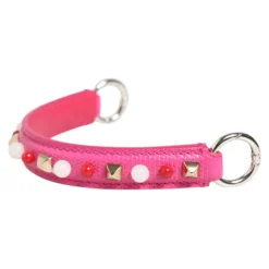Rosa Verzierte Lederhandtasche Griff