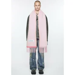 Rosa Wolle Mohair Schmaler Schal