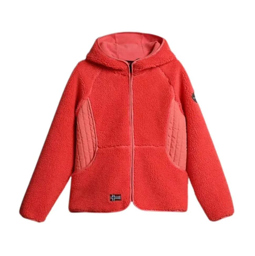 Rosa Yupik Fleece Hoodie mit Reißverschluss