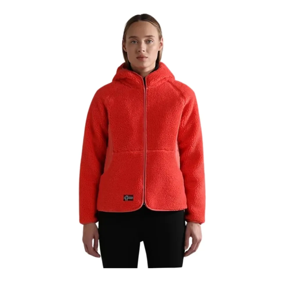 Rosa Yupik Fleece Hoodie mit Reißverschluss