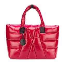 Rot Rosa Tote Tasche Lederdetails