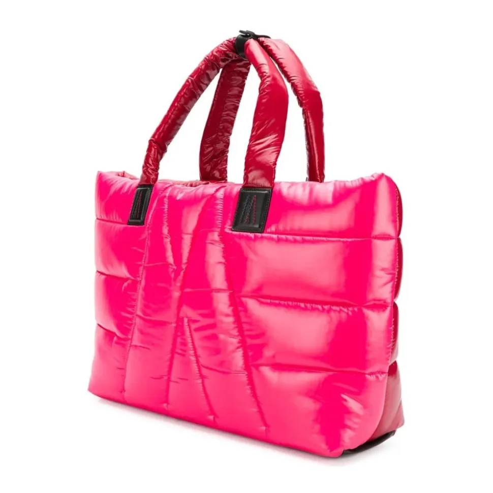 Rot Rosa Tote Tasche Lederdetails