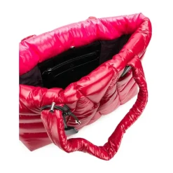 Rot Rosa Tote Tasche Lederdetails