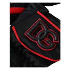 Rot Schwarze Biker Handschuhe Italienisches Handwerk