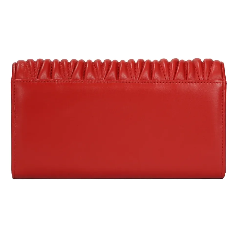 Rote gesteppte Brieftasche mit geräumigem Interieur