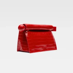 Rote Leder Clutch Tasche