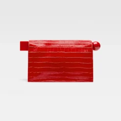 Rote Leder Clutch Tasche