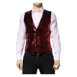 Rote Pailletten Formale Weste