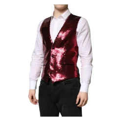 Rote Pailletten Formale Weste