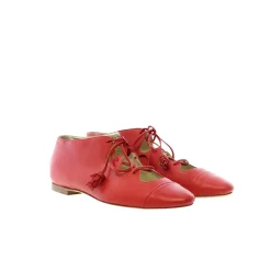 Roter Offener Zehen Richelieu Schuh