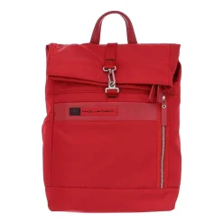 Roter Rucksack aus recyceltem technischem Stoff