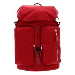 Roter Unisex Rucksack aus recyceltem Nylon für Computer