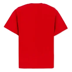 Rotes Baumwoll-T-Shirt mit Ahornblatt