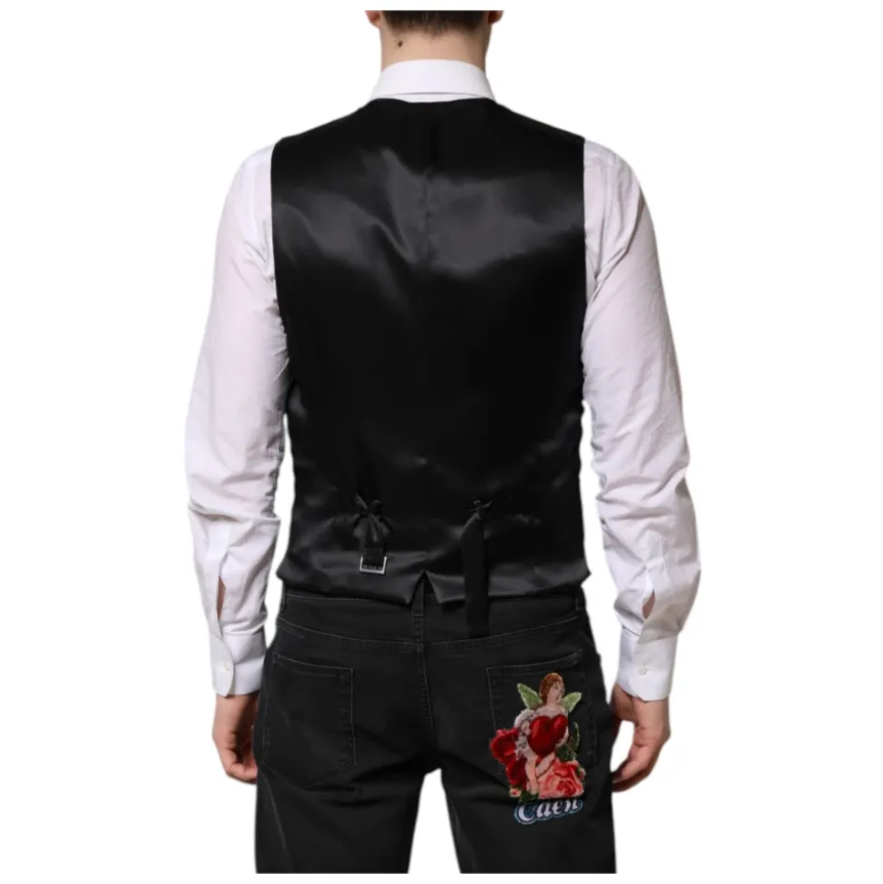 Rotes Blumen Brokat Formales Herrenweste