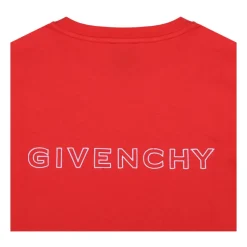Rotes Monogramm-Print T-Shirt