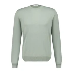 Sage Green Baumwoll-Rundhalspullover