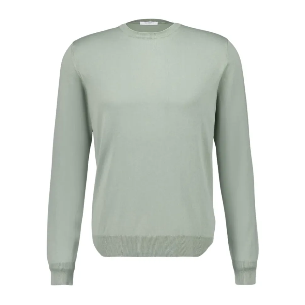 Sage Green Baumwoll-Rundhalspullover