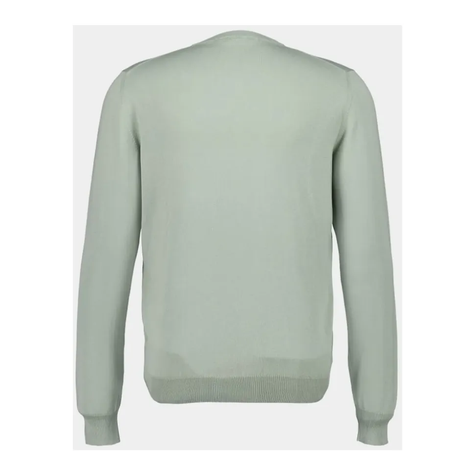 Sage Green Baumwoll-Rundhalspullover