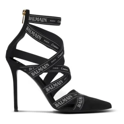 Sandalen Couture aus Wildleder mit Band-Muster
