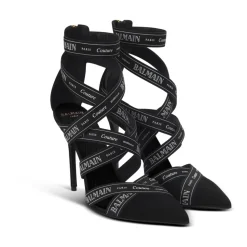 Sandalen Couture aus Wildleder mit Band-Muster