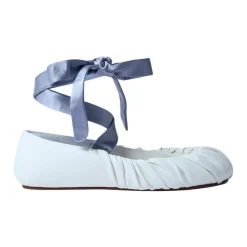 Satin Strap Ballerina Flats