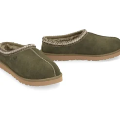 Schaffell und Wildleder Sabot Hausschuhe