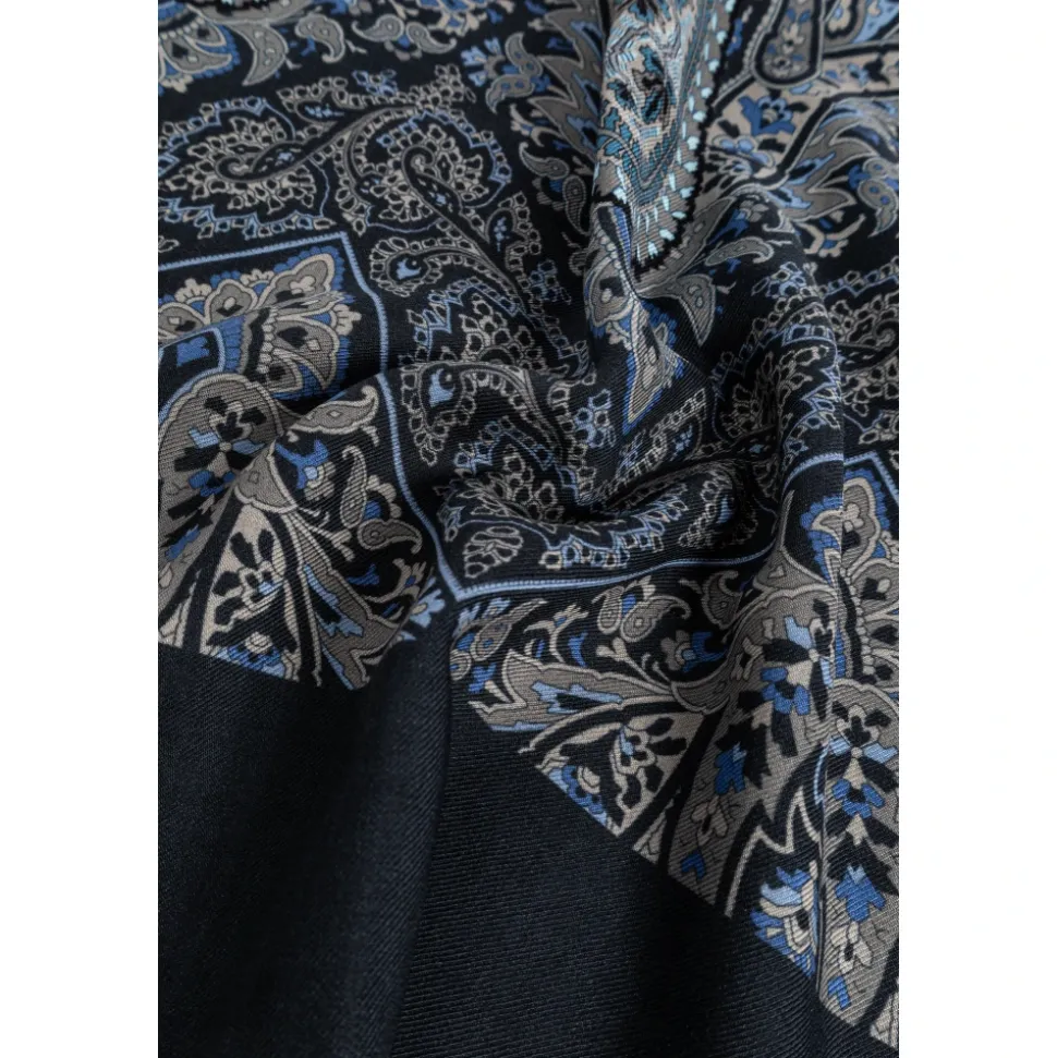 Schal aus Wollmischung mit Paisley- und Karomuster