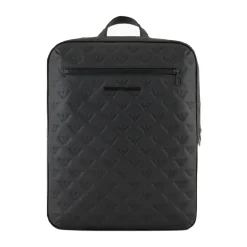 Schlanker Lederrucksack mit Adlerdruck