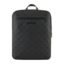 Schlanker Lederrucksack mit Adlerdruck