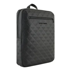 Schlanker Lederrucksack mit Adlerdruck