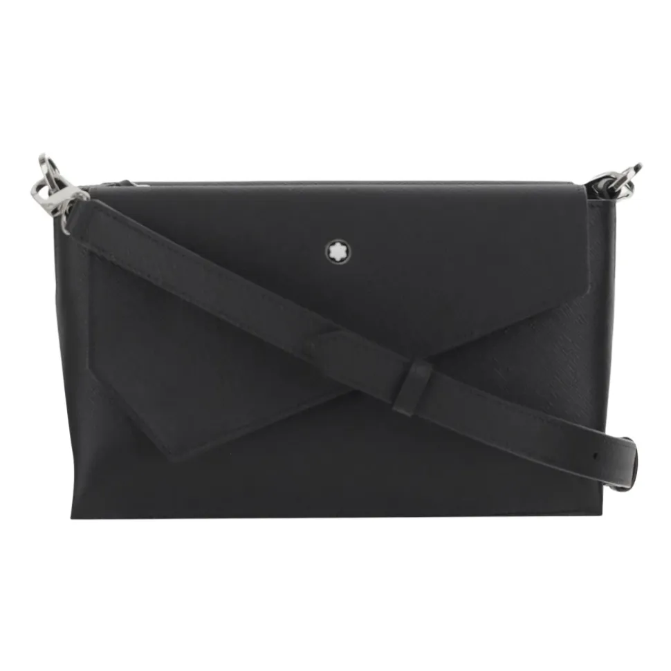 Schultertasche aus strukturiertem Leder mit Logo