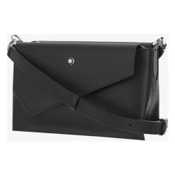 Schultertasche aus strukturiertem Leder mit Logo
