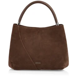 Schultertasche aus Veloursleder