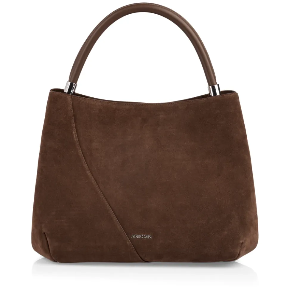 Schultertasche aus Veloursleder